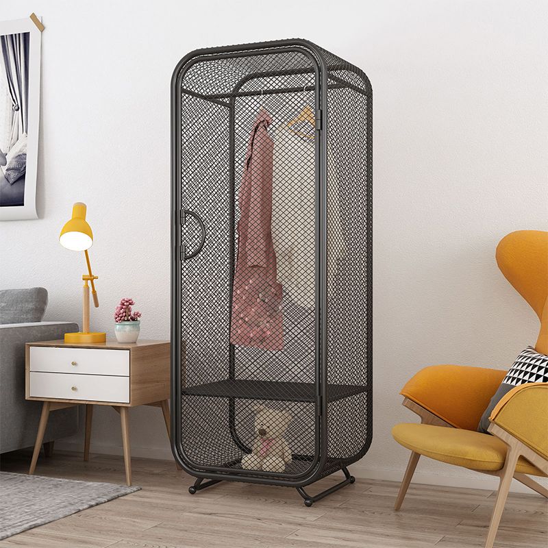 Bedroom Wardrobe Armoire Industrial Style Metal Storage Cabinet