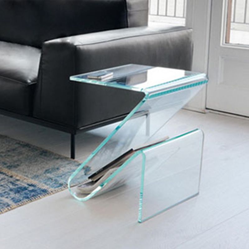 Ultra-Modern Side Table Acrylic Pedestal Accent Side Table for Bedroom