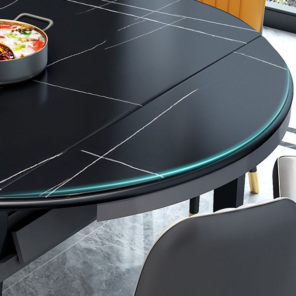 Contemporary Extendable Folding Table Solid Wood Base Table for Dining Room