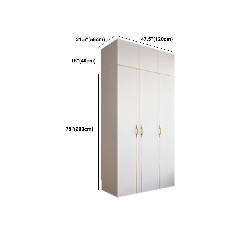 Contemporary Style Wood Wardrobe White Colour Soft Close Drawer Wardrobe Closet