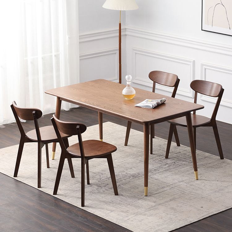 Mesa de comedor de madera rectangular mesa blanca moderna en la naturaleza con 4 patas