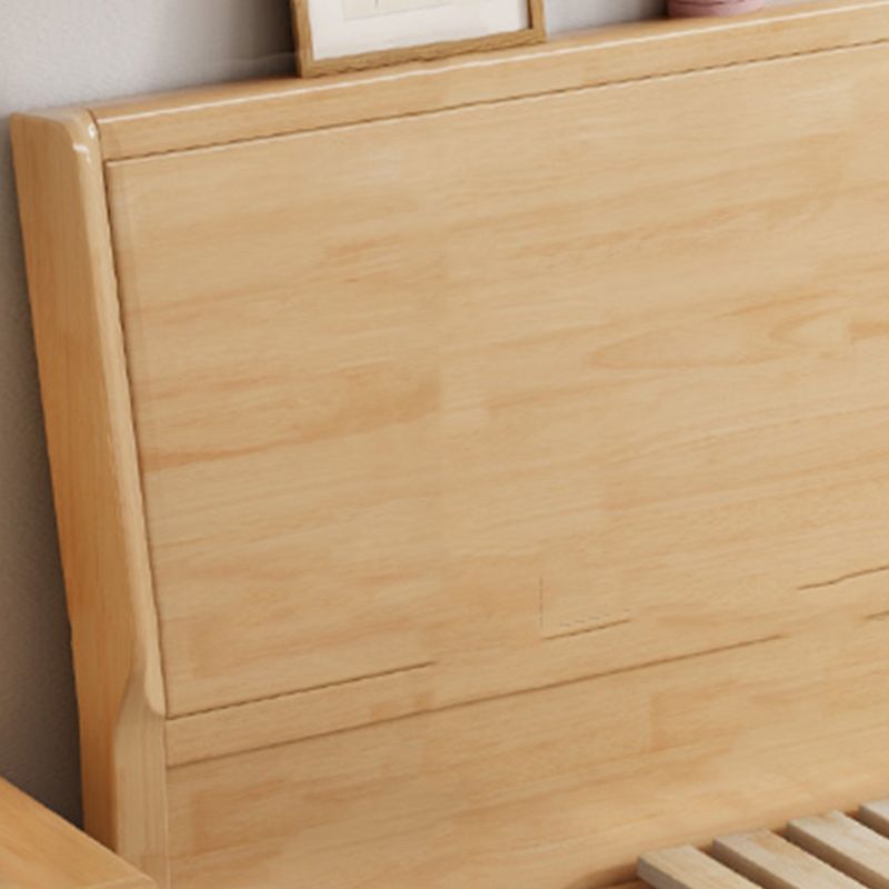 Solid Color Panel Bed Upholstered Headboard Scandinavian Standard Bed