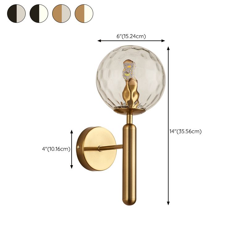 Sphere Shape Glass Sconce Light Modern Style Wall Sconce Lighting for Dining Room