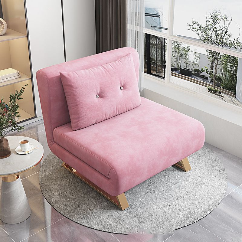 31" Wide Glam Futon Sofa Bed Pink Folding Futon Sleeper Sofa