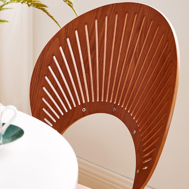 Sillas de comedor de madera de estilo moderno, respaldo abierto, sillas laterales con patas de metal