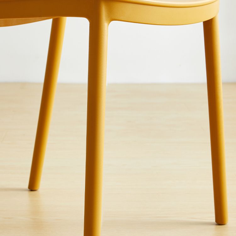 Contemporary Style Plastic Dining Armless Chair Open Back Dining Side Chair