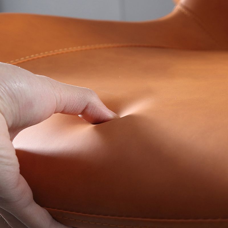 Industrial Style Faux Leather Chair Armless Side Chairs with Metal Legs