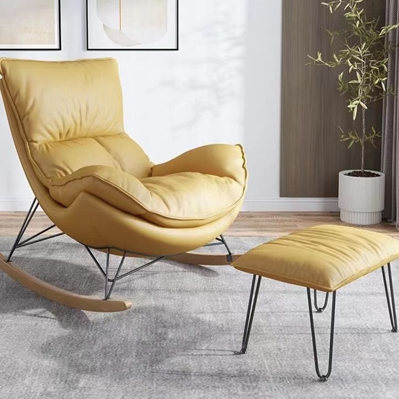 Modern Style Nursery Rocking Chair Indoor Sofa Rocking Chair with Cushion and Ottoman