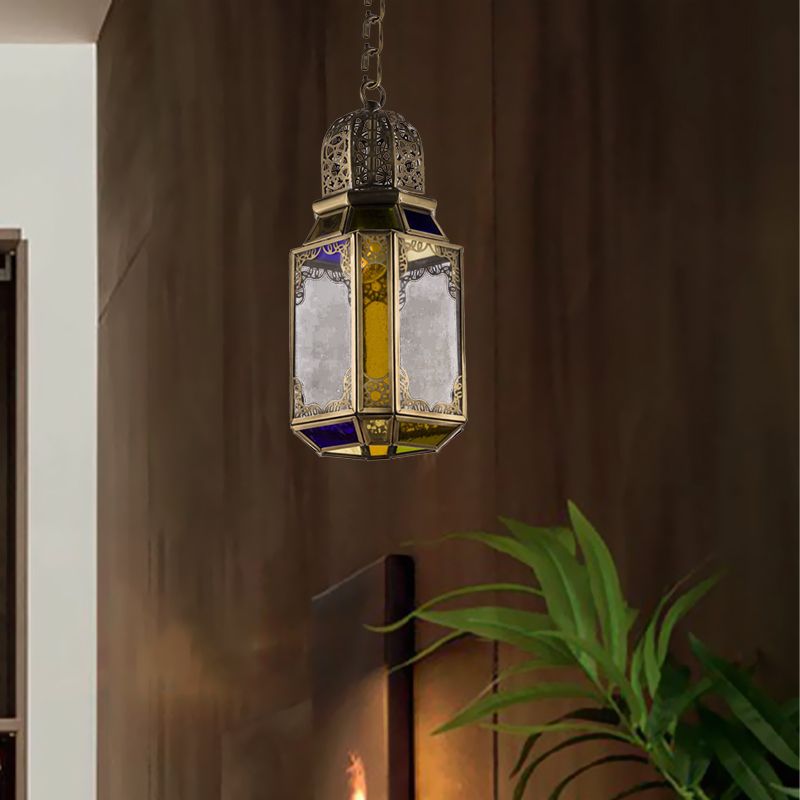 1 Kopfhänger Beleuchtung Vintage Lantern Metall Hanging Deckenlampe im Messing für Schlafzimmer