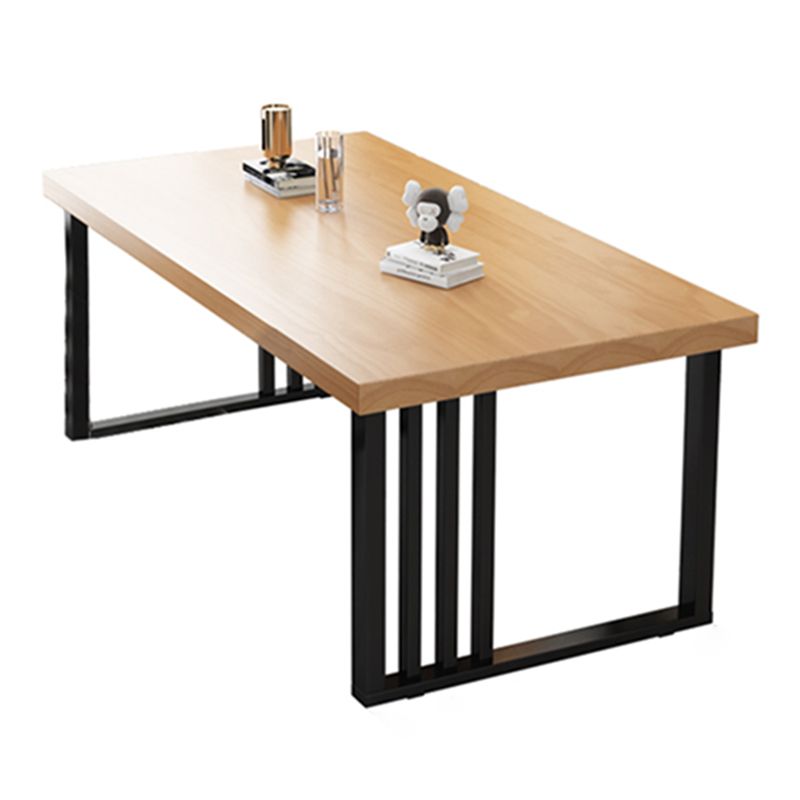 Industrial Rectangle Sled Base Furniture Solid Wood Dining Table for Home