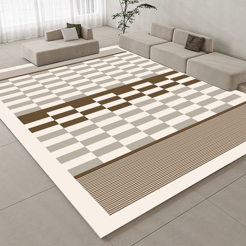 Wit eenvoudig tapijt polyester controle print tapijt vlekbestendig tapijt voor woonkamer