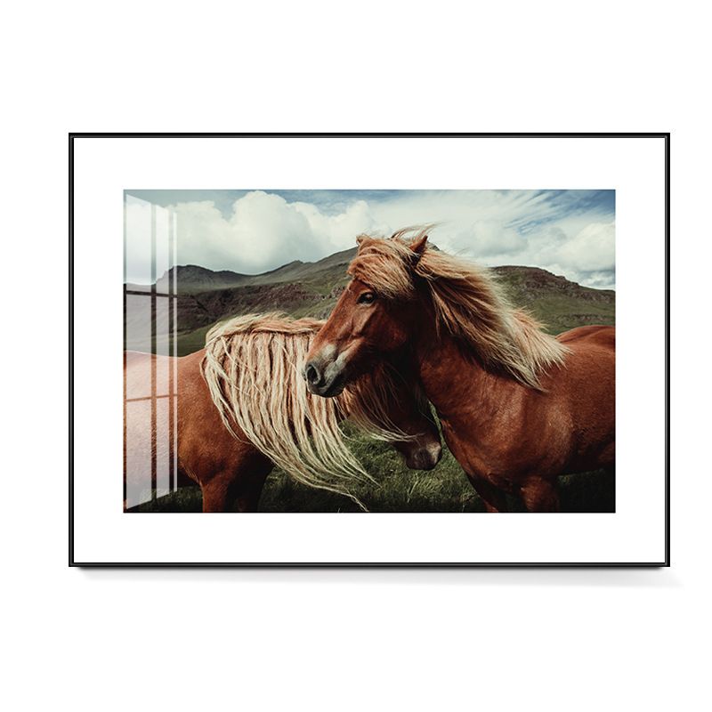 Canvas pastelkleurige muurdecoratie hedendaagse paardenkunst, meerdere maten beschikbaar