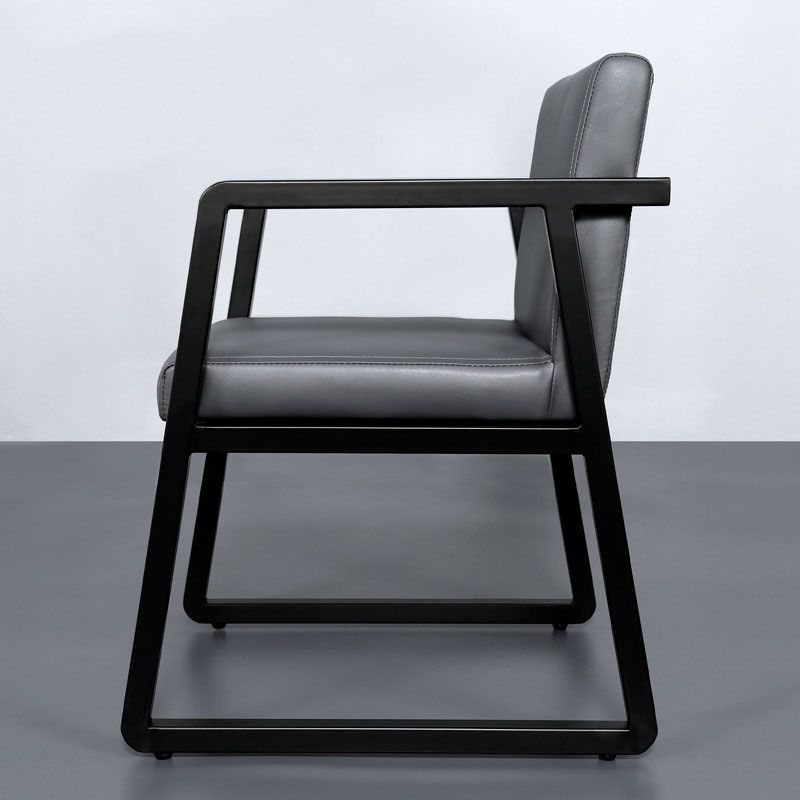 Contemporary Kitchen Dining Arm Chair Upholstered Side Chair in Grey