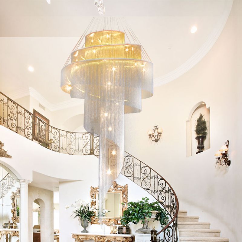 Fringed Suspension Pendant Light Modern LED Metal Pendant Ceiling Light for Home