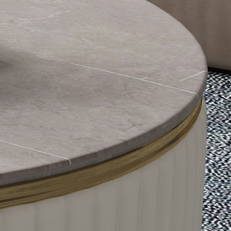 Slate and Metal Coffee Table Frame Nesting Coffee Table Set with Drawers