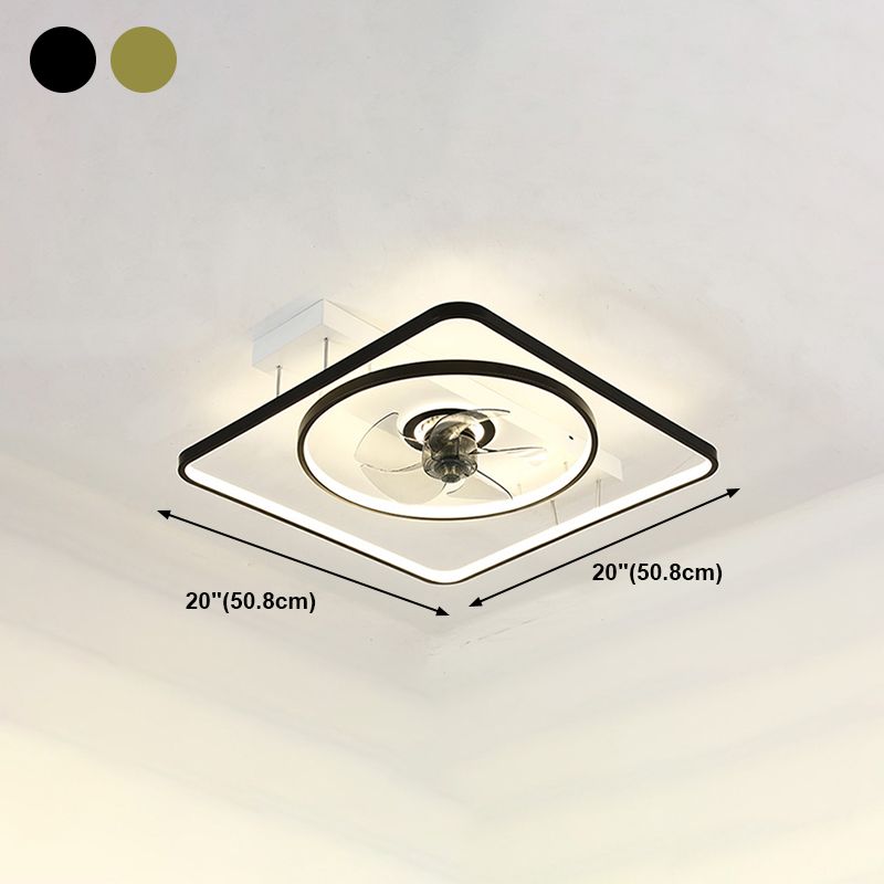 Modern Style Geometric Fan Light Metal LED Flush Mount Light for Bedroom