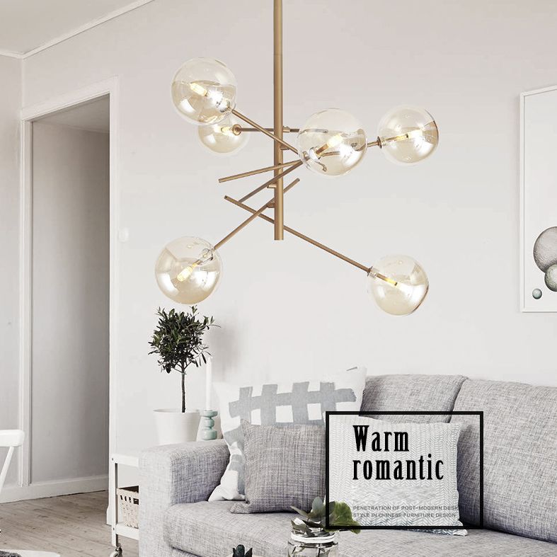 Lampada lampadario di vetro molecolare Minimalismo lampadario oro lampadario
