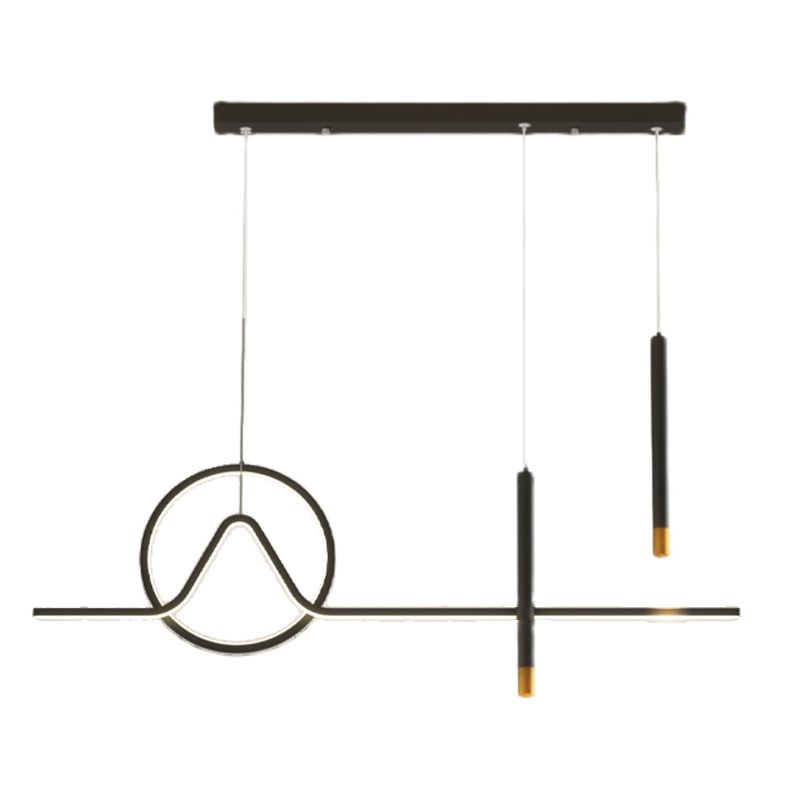 4 Licht geometrische Insellichter zeitgenössische Metal -Inselbeleuchtungsideen