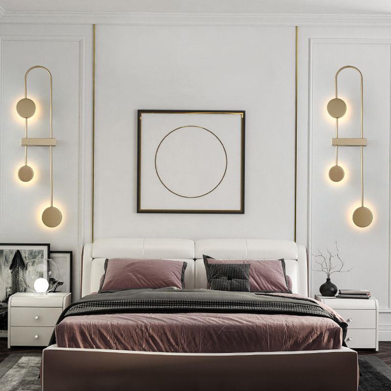 Modern Wall Light Fixture Metal 3 Light Wall Mounted Lighting for Living Room
