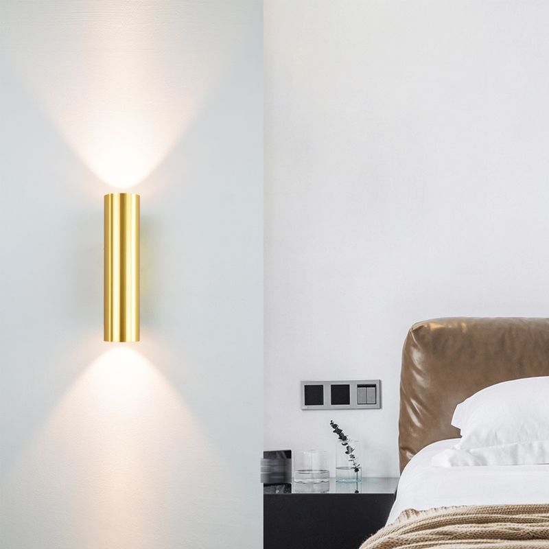Stile moderno cilindro con le luci della parete con le luci in metallo a 2 luci rondella da parete