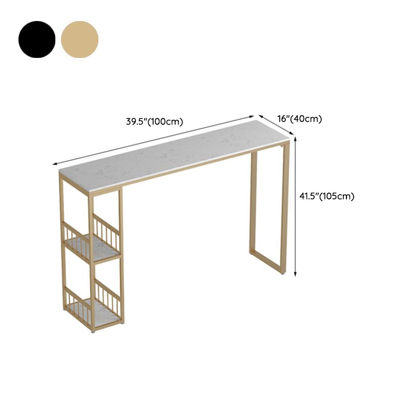 Modern Double Pedestal Bar Table Set 1/3 Pcs Iron Frame Bar Table and Stools