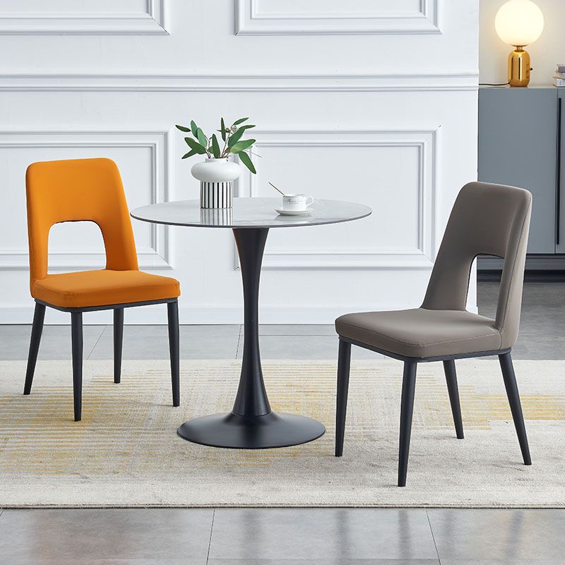 Sillas de comedor industriales de metal, respaldo abierto sin brazos, silla lateral para uso doméstico