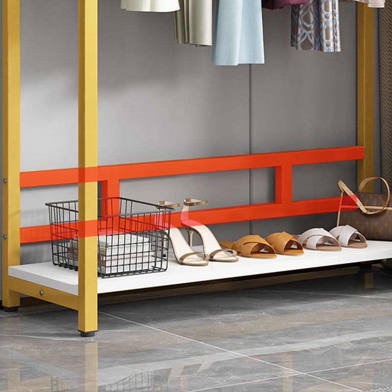 Modern Metal Entryway Kit Hanging Rail and 2 Storage Shelving Coat Hanger