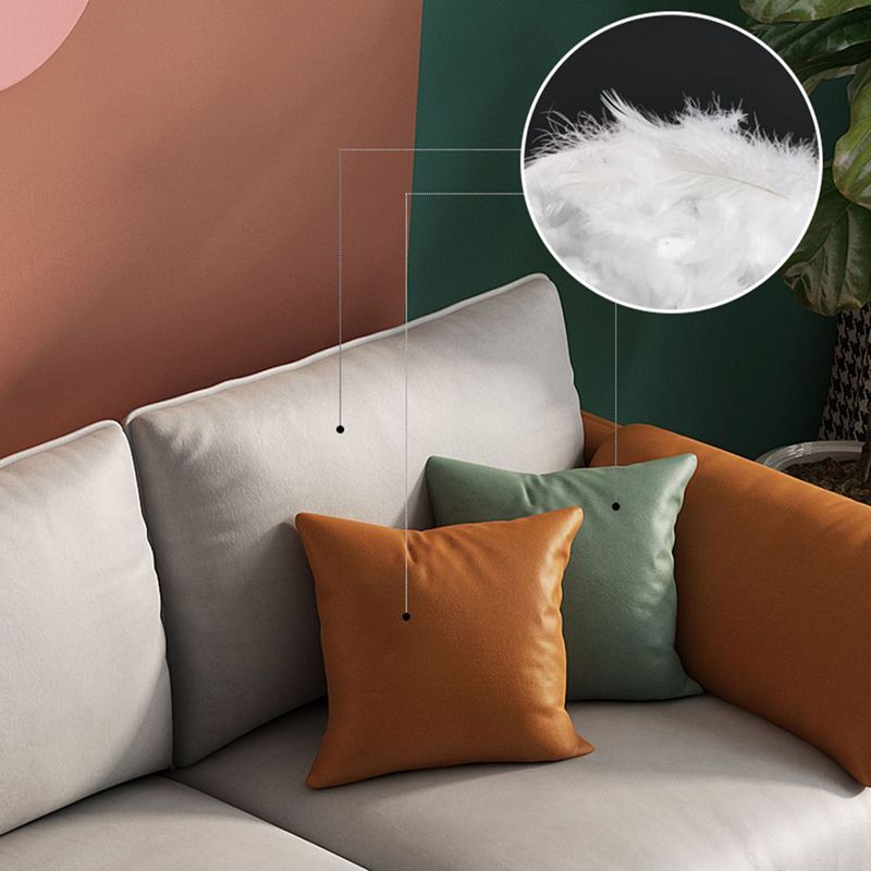 Contemporary 33.46" H Faux Leather Pillow Top Arm Sofa for Living Room