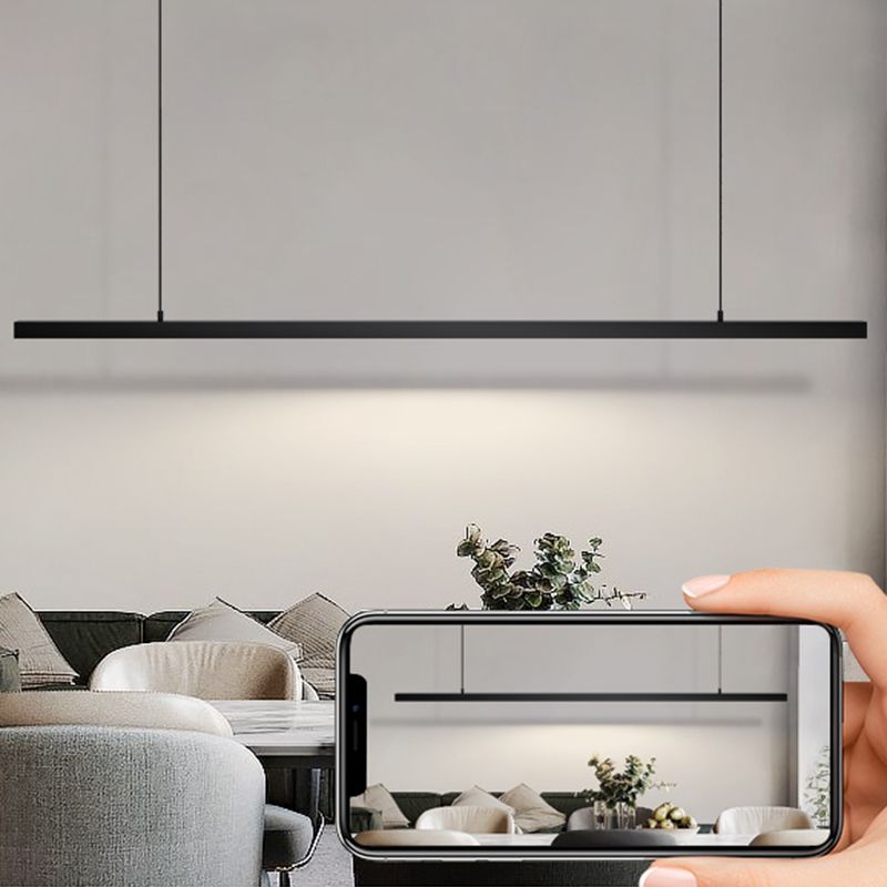 Modern Style Linear Hanging Pendant Light Metal 1-Light Hanging Lamp Kit
