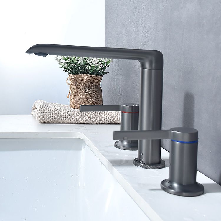 7.28" H Luxury Vanity Sink Faucet 3-hole Circular Bathroom Faucet