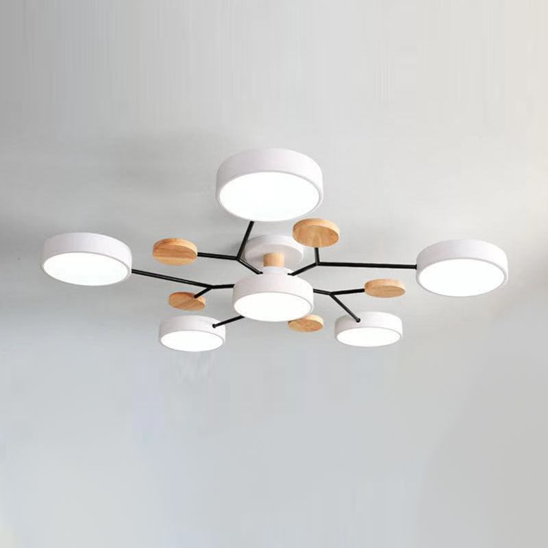 Macaron Molecular LED -plafondarmatuur Metaal Woonkamer Semi -spoeling Mount Light