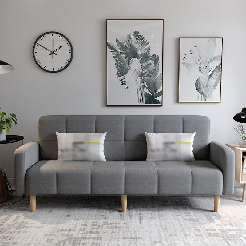 Transitional modern moderno sciolto di divano a braccio quadrato di lino con scorrimento