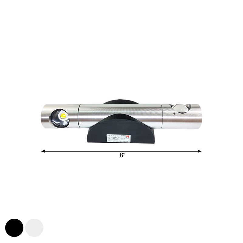 Luminaire mural de salon à 2 légers avec tube lampe murale noire / argent en aluminium dans un éclairage chaud / blanc