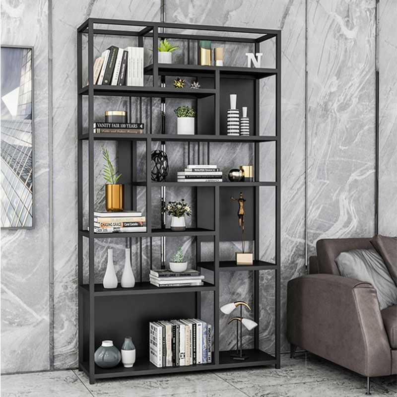 9.84"W 78.74"H Bookshelf Open Back Glam Style for Study Room Home Office