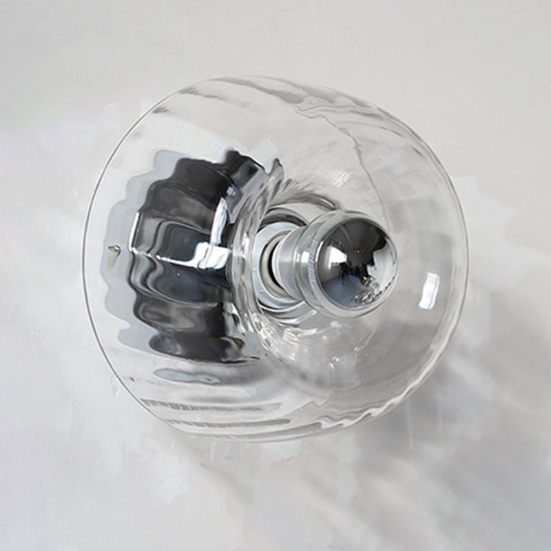 1 - Light Clear Glass Wall Lighting Modern Dome Wall Fixture