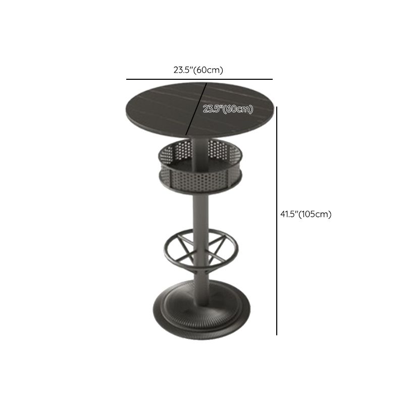 Industrial Black Bar Table Living Room Bistro Bar Desk with Storage