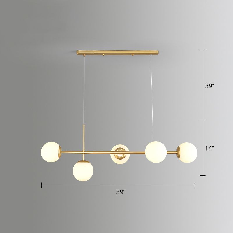 Modo Island Light Postmodern Glass 5-Light Suspended Lighting Fixture for Restaurant