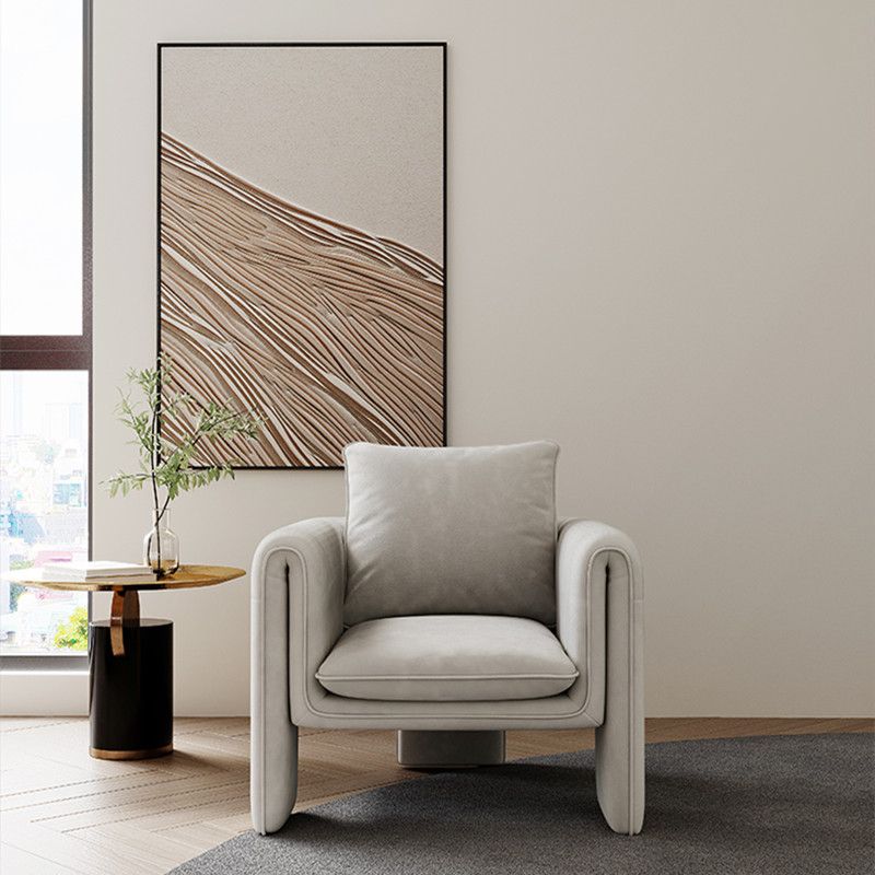 Contemporary 29.5" Wide Solid Color Pillow Back Sponge Arm Chair