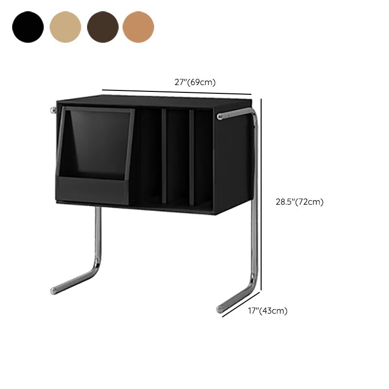 Modern Style Solid Wood Bookshelf Closed Back Bookcase with Door