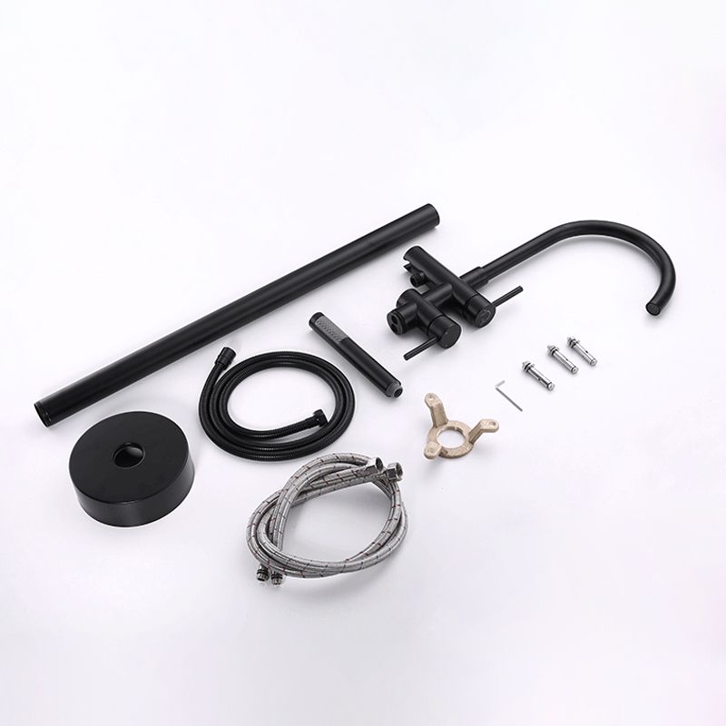 Floor Mounted Metal Freestanding Tub Filler Single Handle Freestanding Faucet