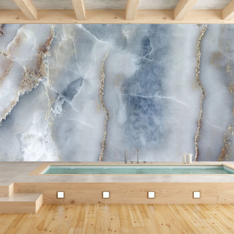 Faux Marble Wallpaper Mural Modern Stain Resistant Bedroom Wall Covering, Custom Size