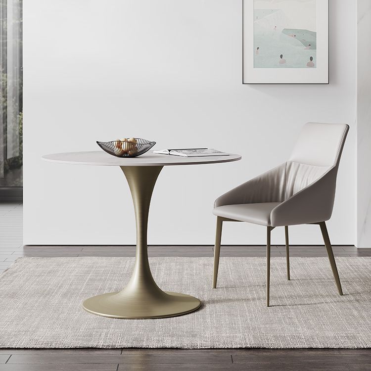 Round Tulip Base Dining Site Table Traditional Luxury Dinette Table for Home