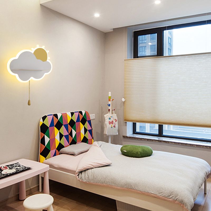 Modern Style Cloud Shape Wall Sconce Metal 1 Light Wall Light for Bedroom