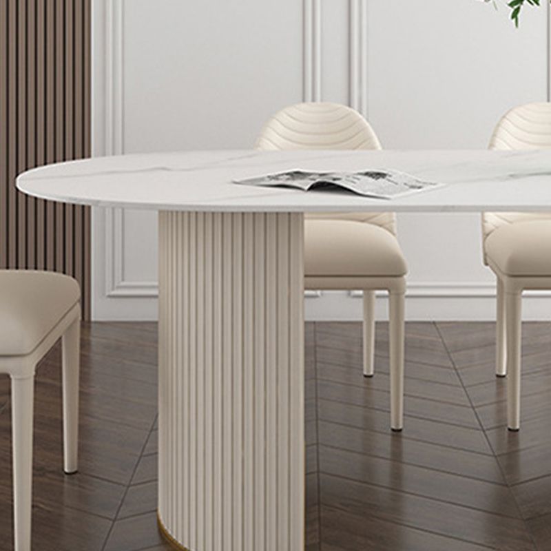 Oval Sintered Stone Dining Table Traditional Luxury Dining Table for Home Use