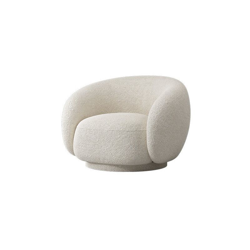 Velvet Tuxedo Arm Curved Sofa White Contemporary Sofa for Apartment
