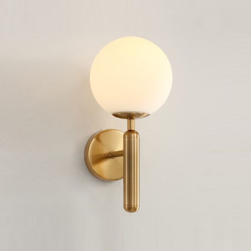 Contemporary 1 Head Wall Light Glass Shade Wall Sconce for Living Room