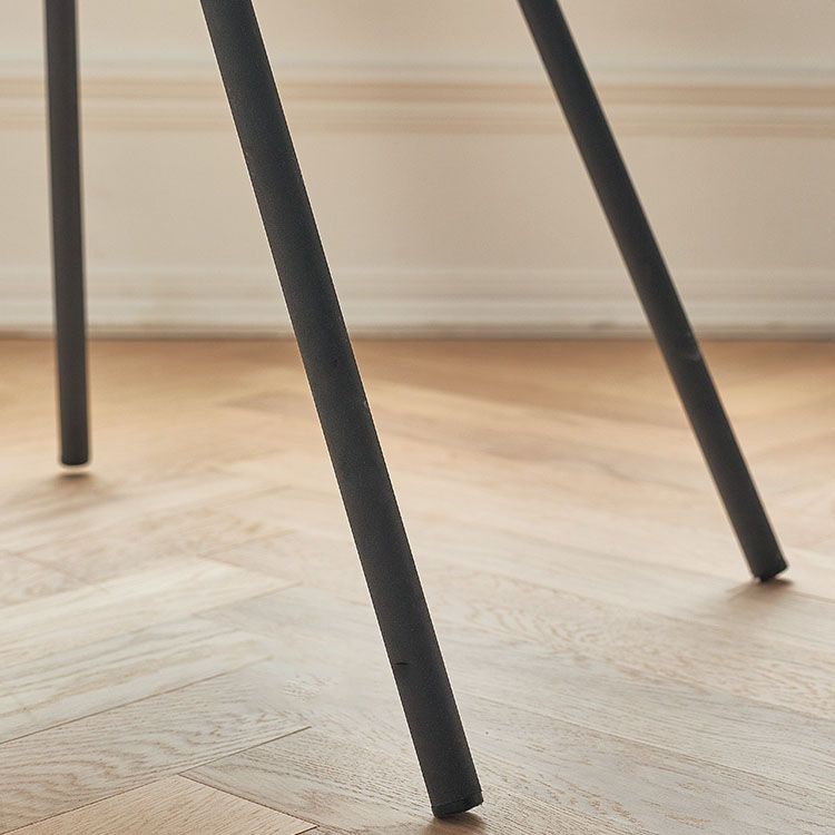 Silla de comedor de metal de estilo contemporáneo, acabado mate, silla lateral sin brazos para cocina