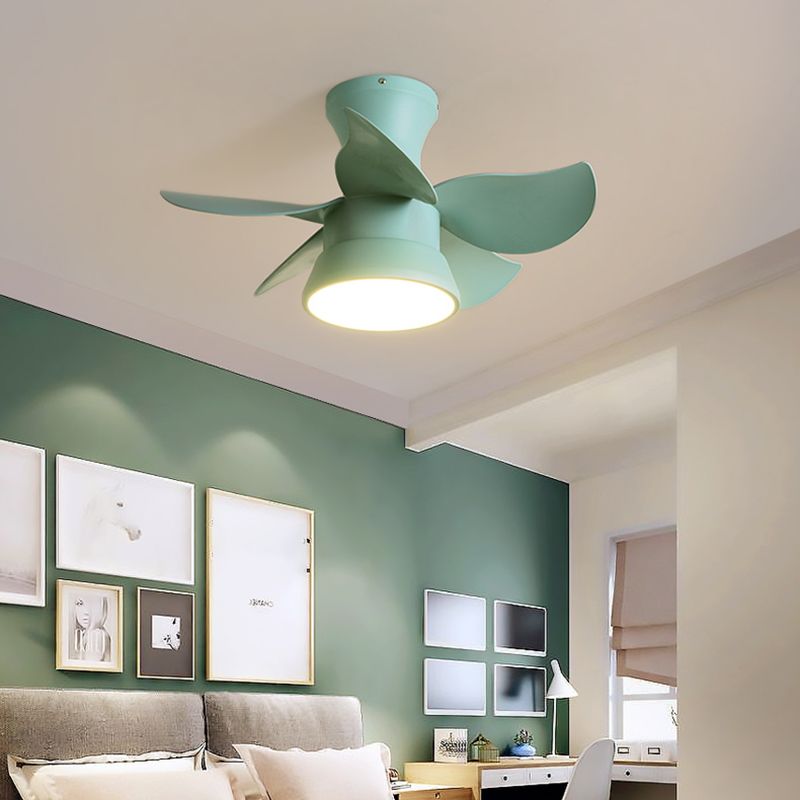 Modern Style Ceiling Fan Lamp Metal 1 Light Ceiling Fan Lighting for Dining Room