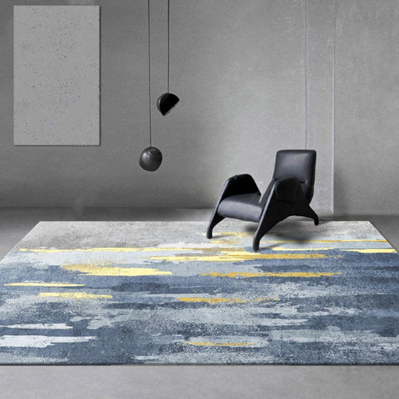 Light Color Simple Area Carpet Polyester Abstract Art Indoor Rug Anti-Slip Backing Carpet for Living Room
