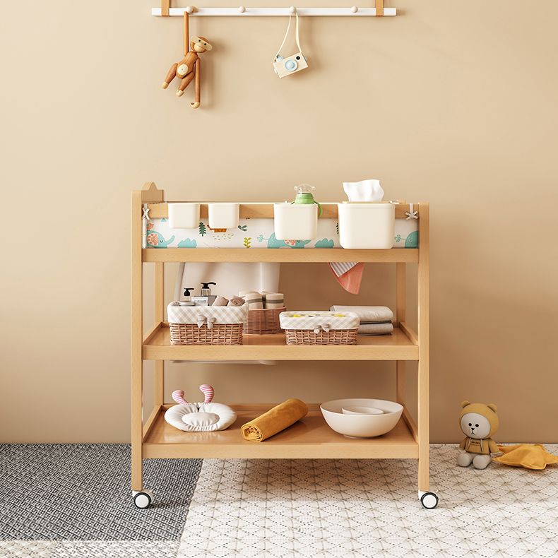 Modern Solid Wood Baby Changing Table Arch Top Changing Table